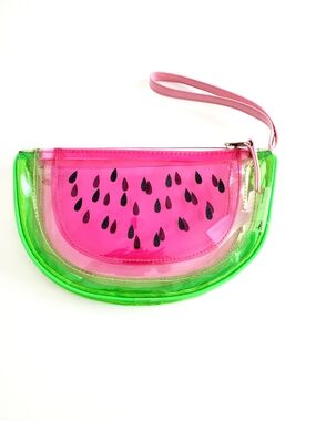 Watermelon Wristlet Clutch in Pink & Green